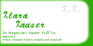 klara kauser business card